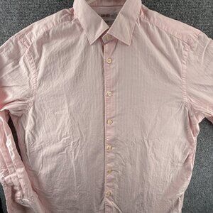 Kenzo Homme Comfort Striped 17 Pink Long Sleeve Shirt Button Up Mens Spread